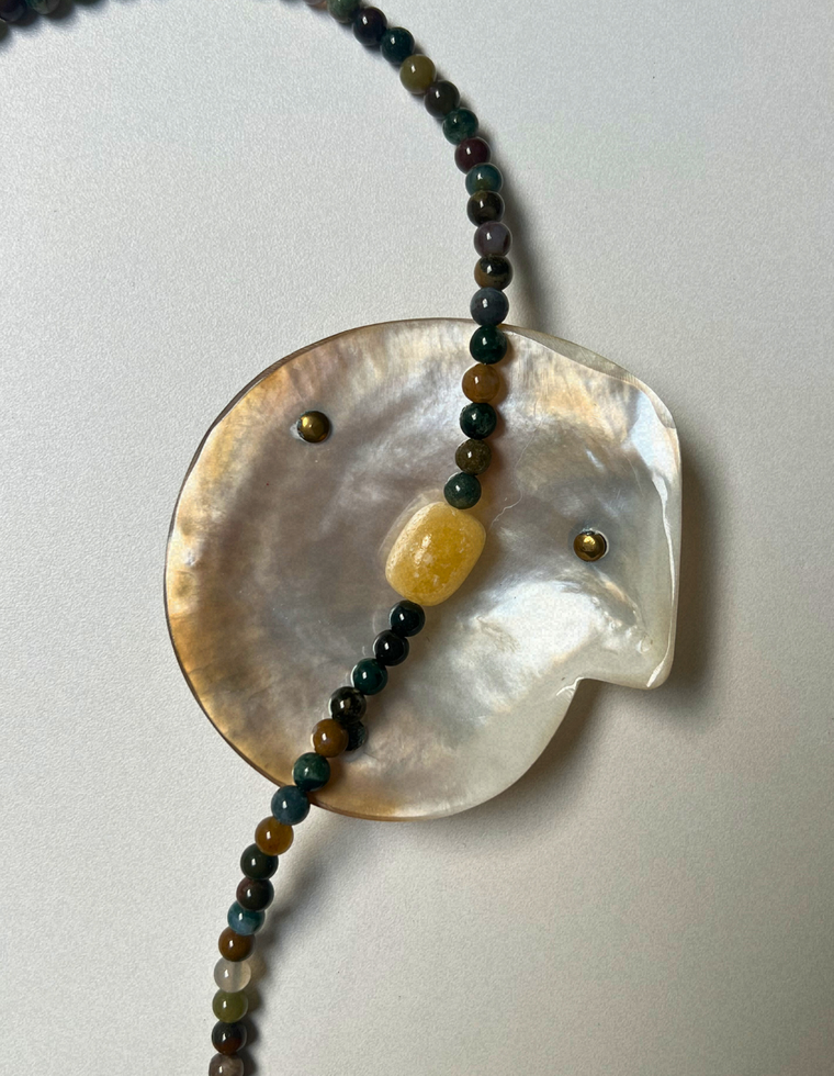Cache 3 - Indian Agate & Yellow Calcite Necklace