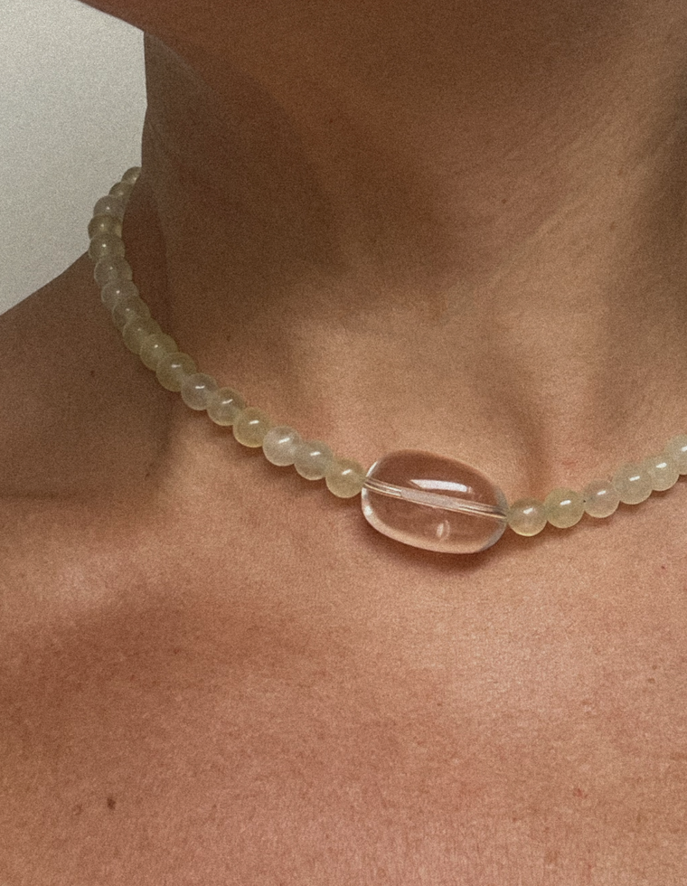 Luneth - Bowenite & Clear Quartz Necklace