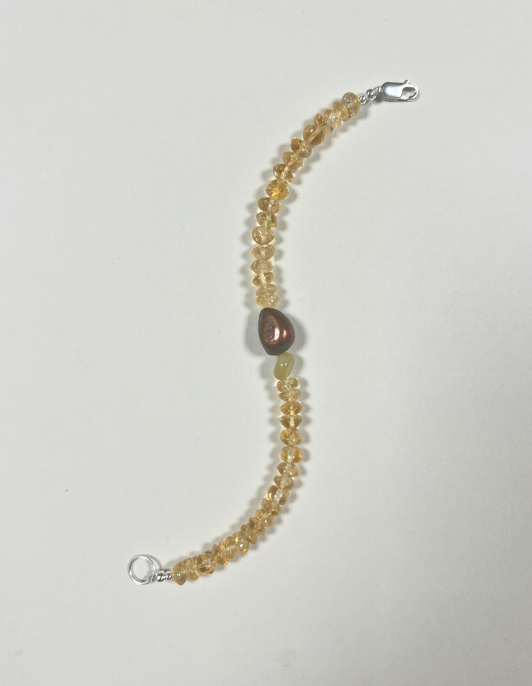 Oritha - Citrine & Pearl Bracelet