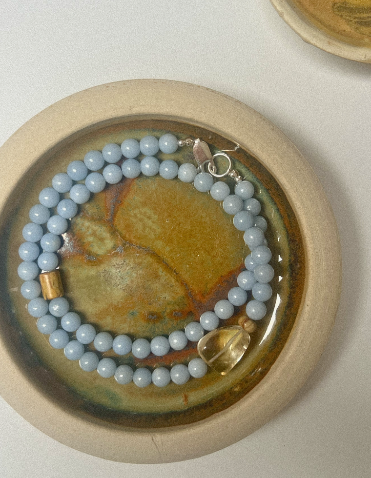 Dravelle - Angelite & Citrine Necklace