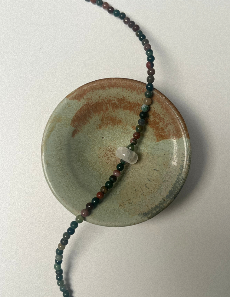 Kept 12 - Indian Agate & Quartz Movement Necklace