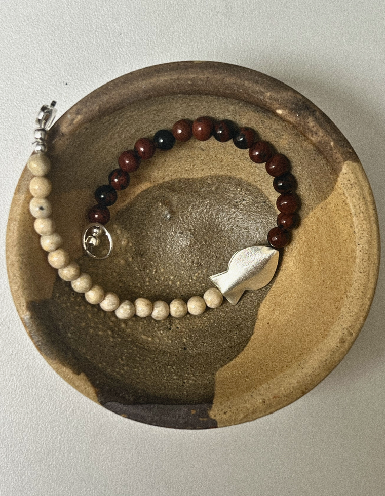 Senara - Mahogany Obsidian & Riverstone Bracelet