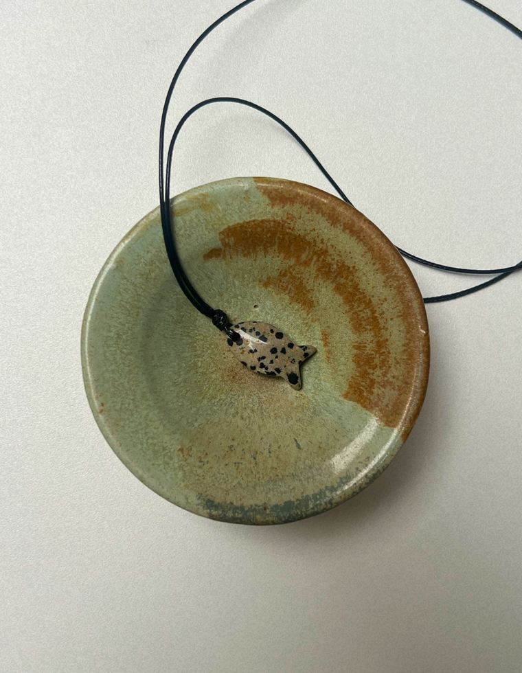 Fish Talisman - Dalmatian Jasper