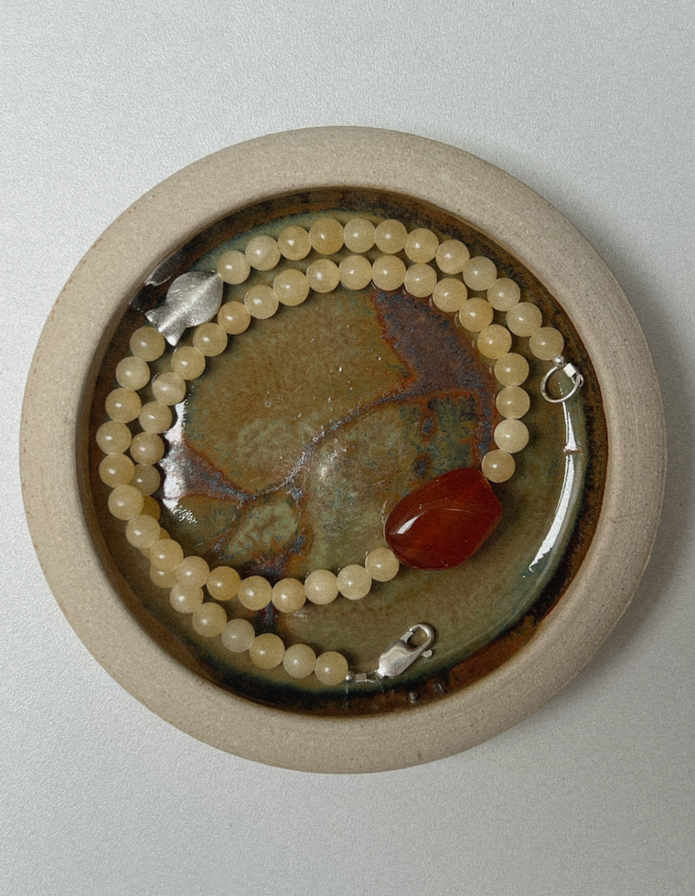 Zarune - Yellow Jade & Carnelian Necklace