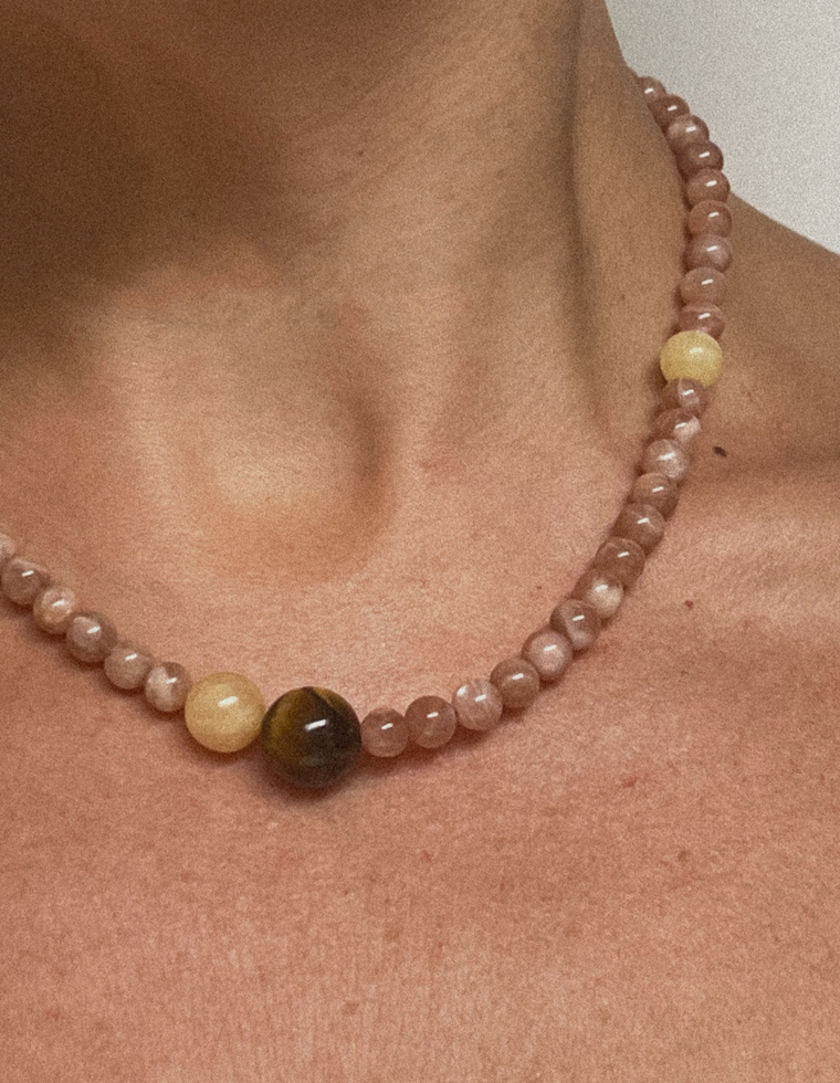 Caldra - Sunstone & Tiger Eye Necklace
