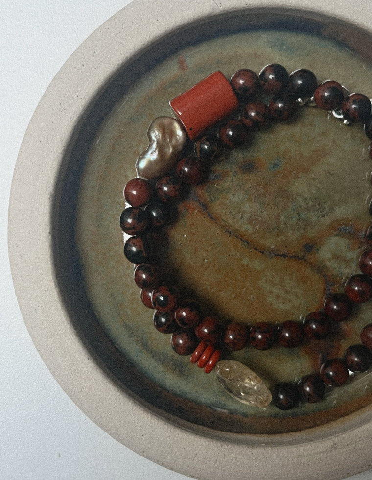 Vessari - Mahogany Obsidian & Red Jasper Necklace