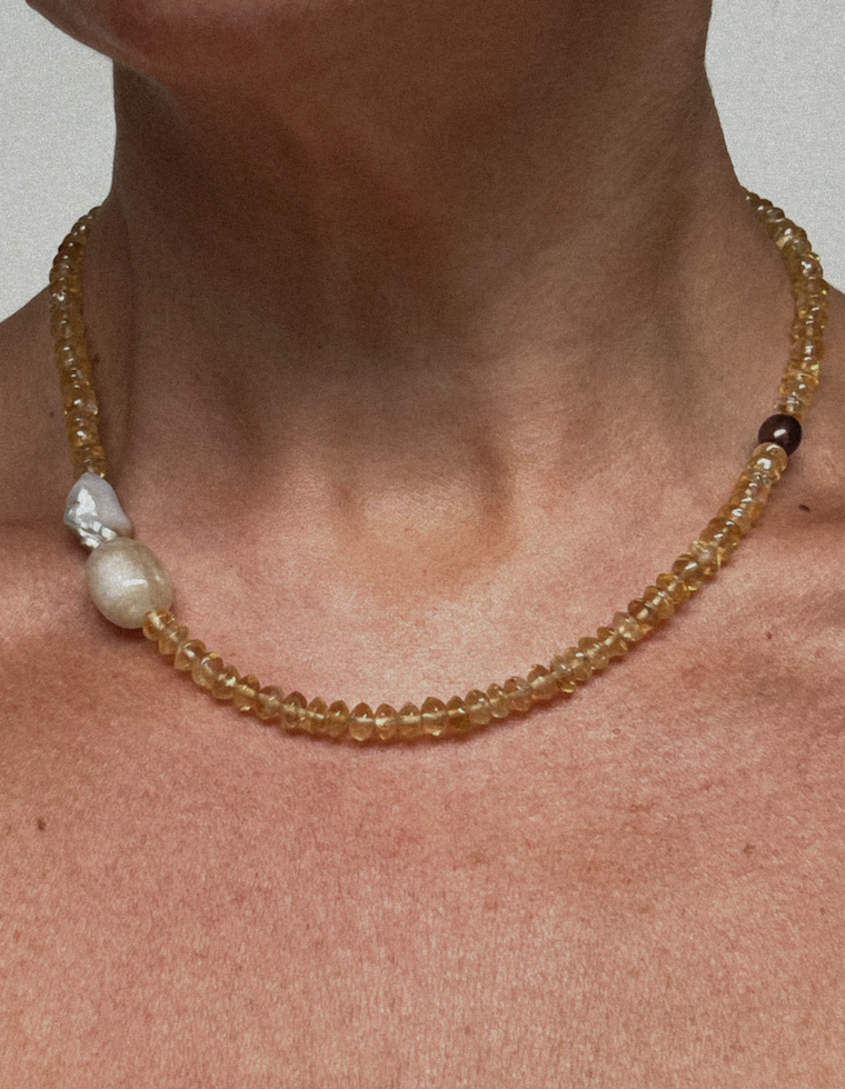 Oralya - Citrine & Beryl Necklace
