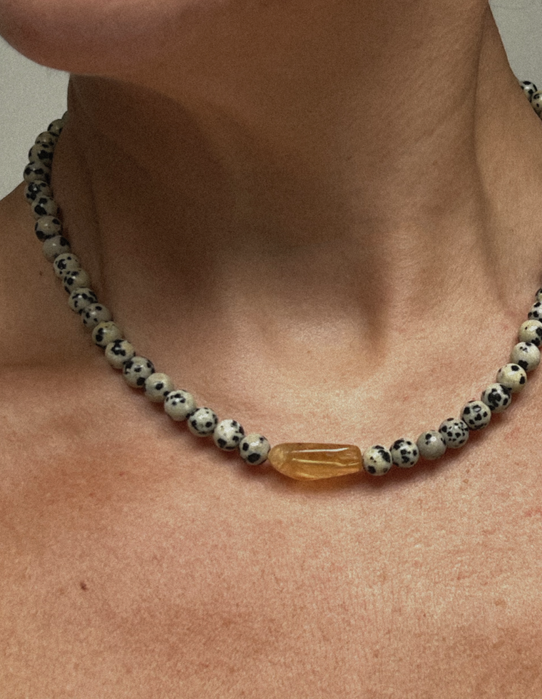 Orlenis - Dalmatian Jasper & Citrine Necklace
