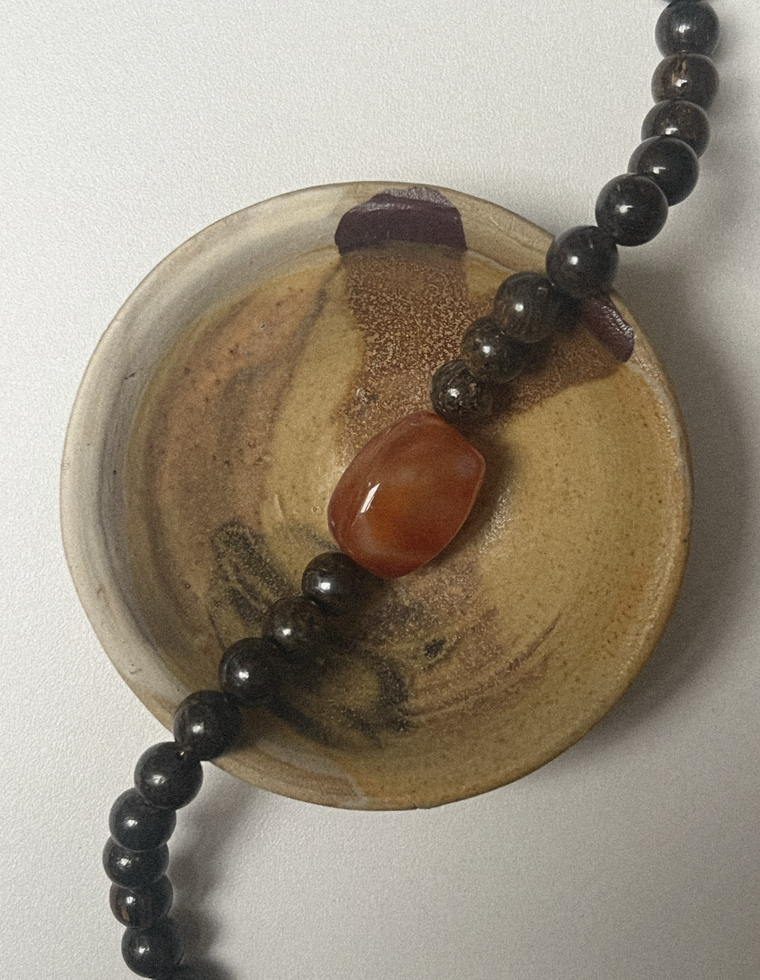 Corwynne - Bronzite & Carnelian Necklace