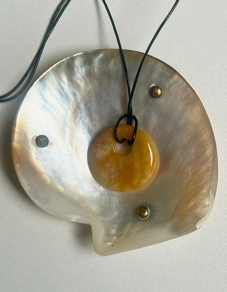 Yellow Topaz Circa Pendant (Golden) by Palm of Feronia