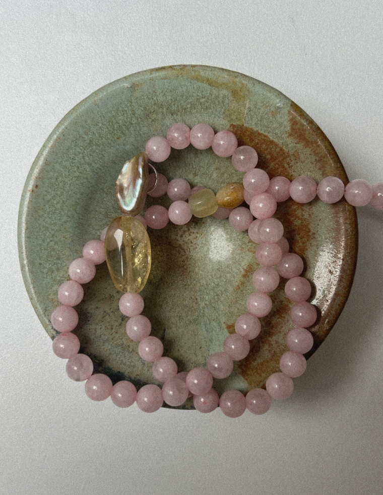 Roselith - Rose Quartz & Pearl Necklace