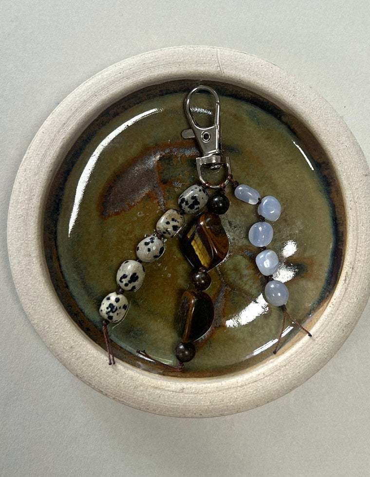 Stoned Charm - Blue Chalcedony & Tiger Eye by Palm of Feronia, photo 2