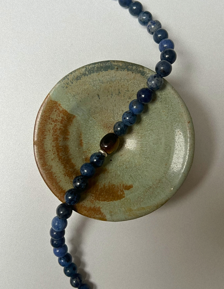 Mineral 9 - Dumortierite & Tiger Eye Necklace
