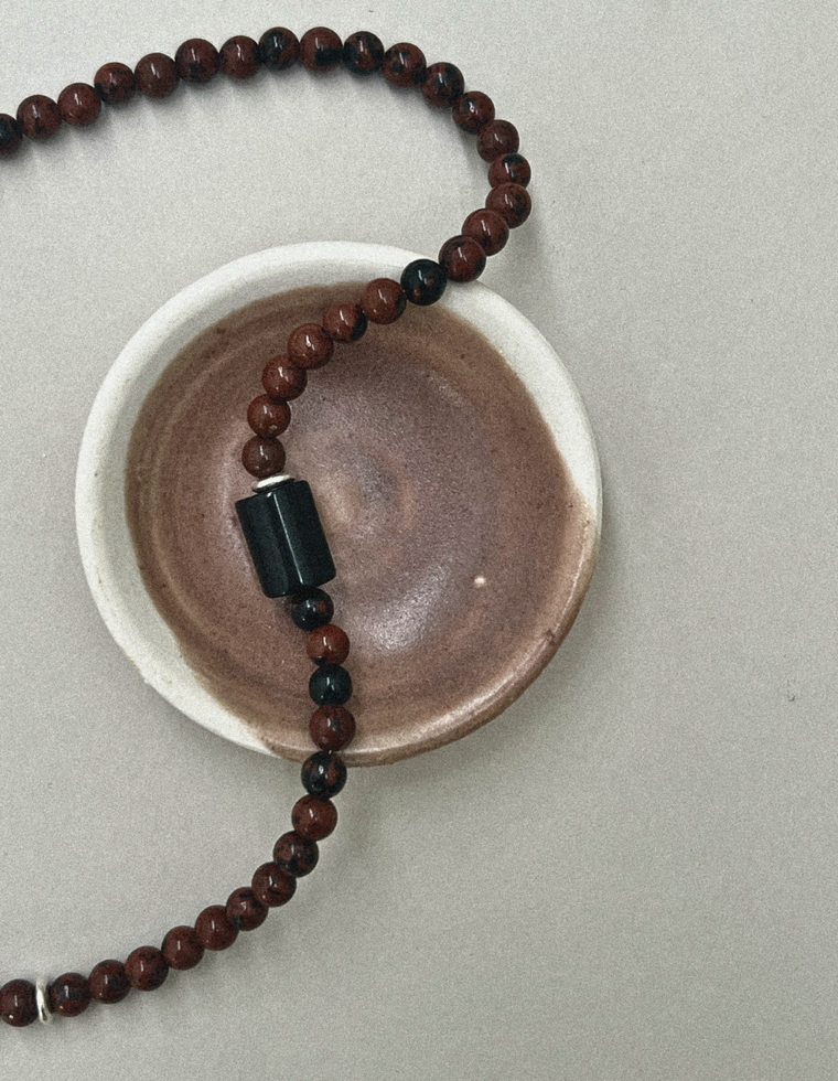 Rovari - Mahogany Obsidian & Onyx Necklace