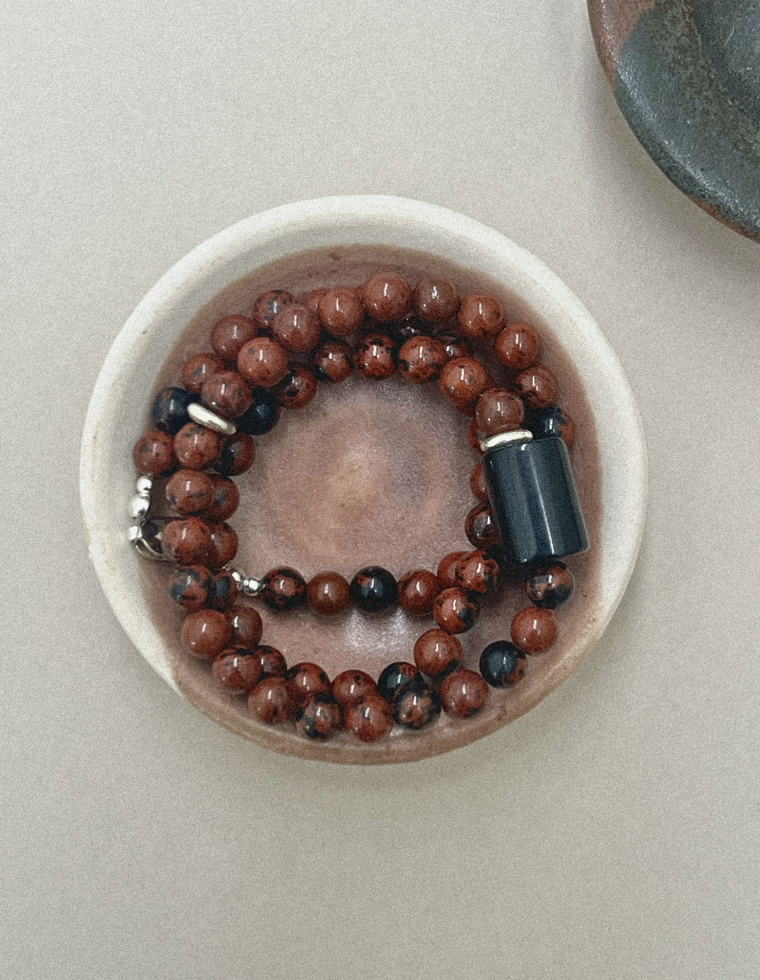 Rovari - Mahogany Obsidian & Onyx Necklace