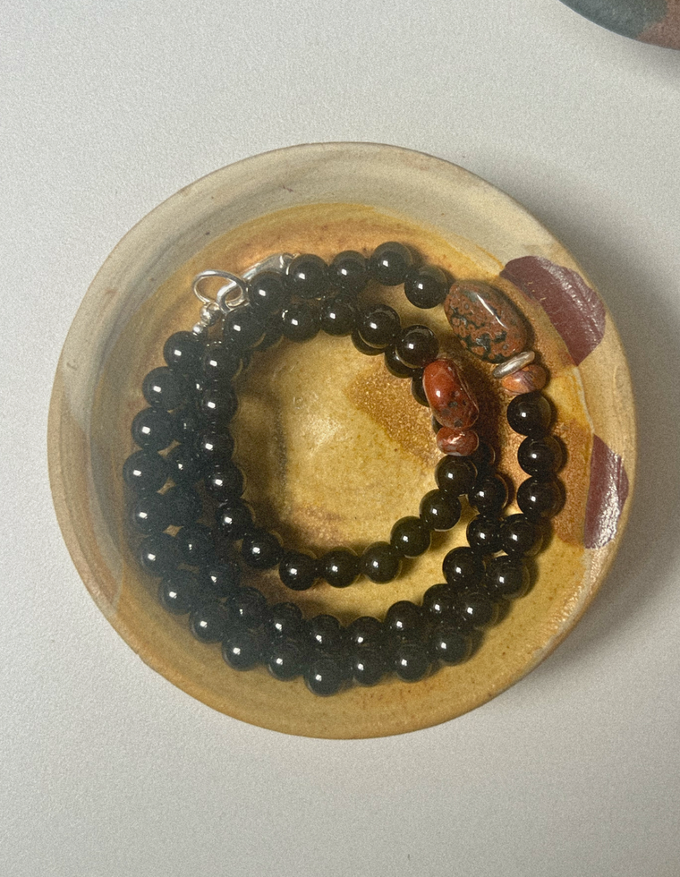 Nythera - Onyx & Ocean Jasper Necklace