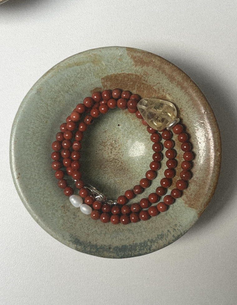 Corvella - Red Jasper & Citrine Necklace