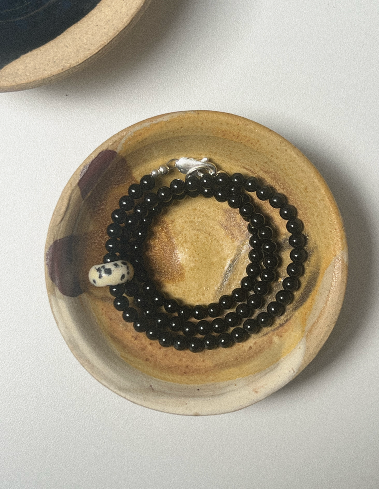 Orathi - Onyx & Dalmatian Jasper Necklace