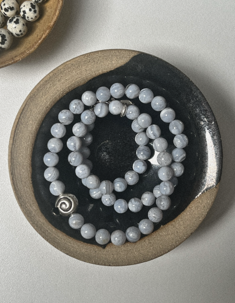 Eldryn - Blue Lace Agate Spiral Necklace