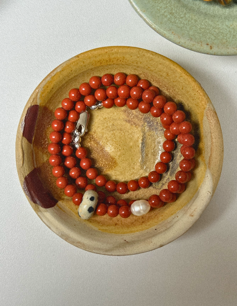 Nayela - Red Jasper & Dalmatian Jasper Necklace