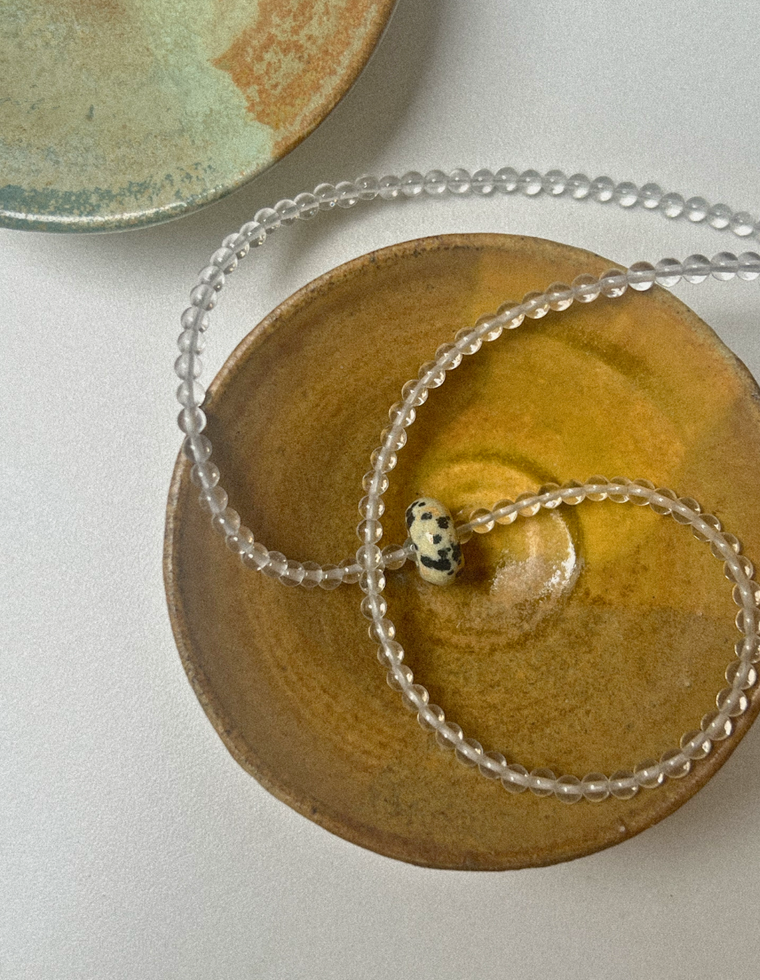 Sylvessa - Clear Quartz & Dalmatian Jasper Necklace