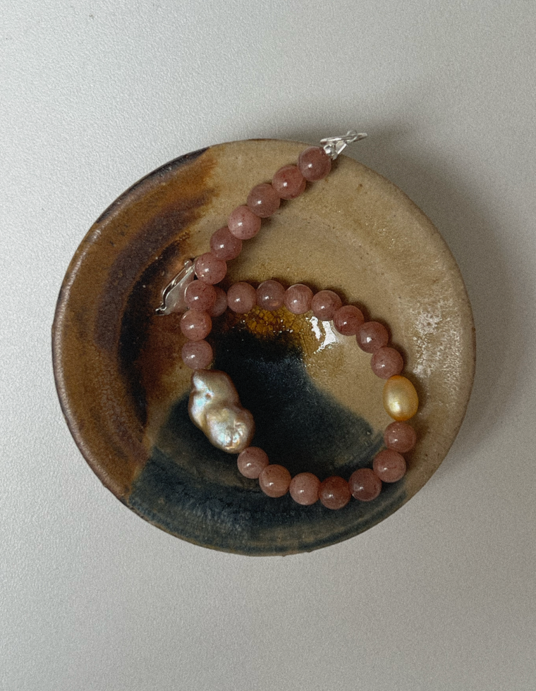 Melora - Sunstone & Pearl Bracelet