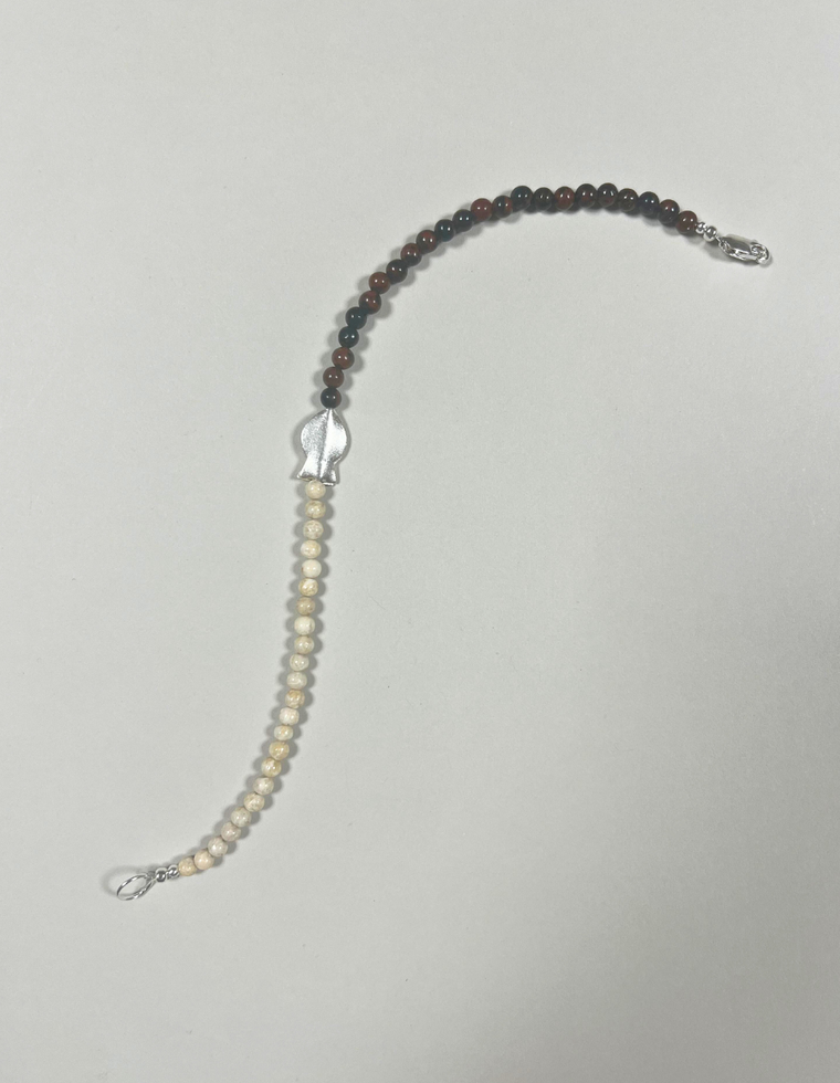 Almira - Riverstone & Mahogany Obsidian Anklet
