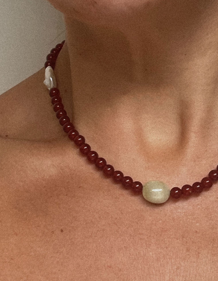 Brivane - Carnelian & Beryl Necklace
