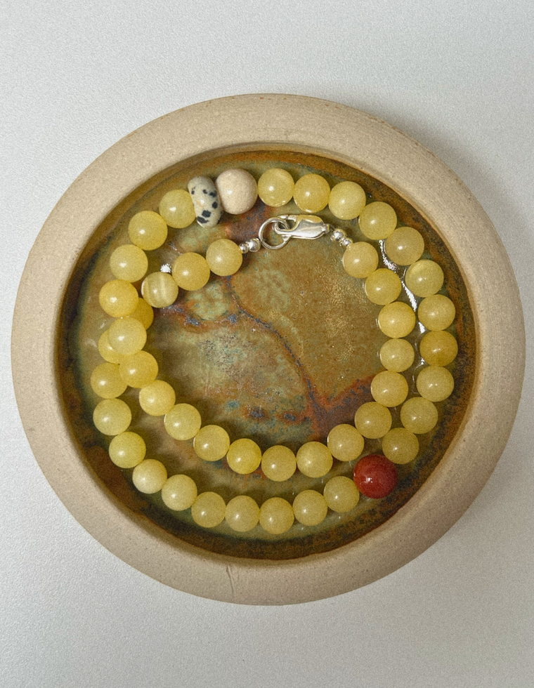 Erythraea III - Yellow Jade & Red Jasper Necklace