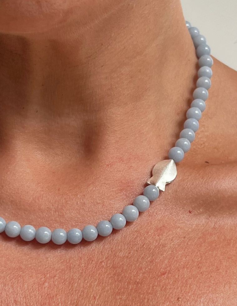 Rhenna - Angelite & Pearl Necklace