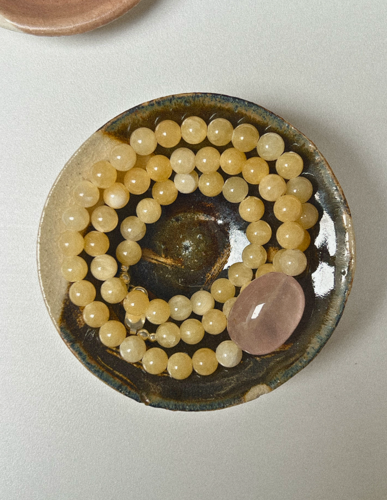 Serenith - Yellow Jade & Rose Quartz Necklace