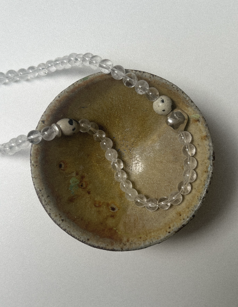 Asteron - Clear Quartz & Dalmatian Jasper Necklace