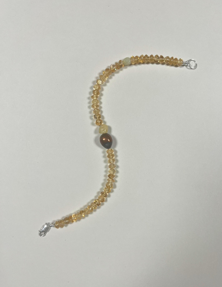 Velunai - Citrine & Pearl Anklet