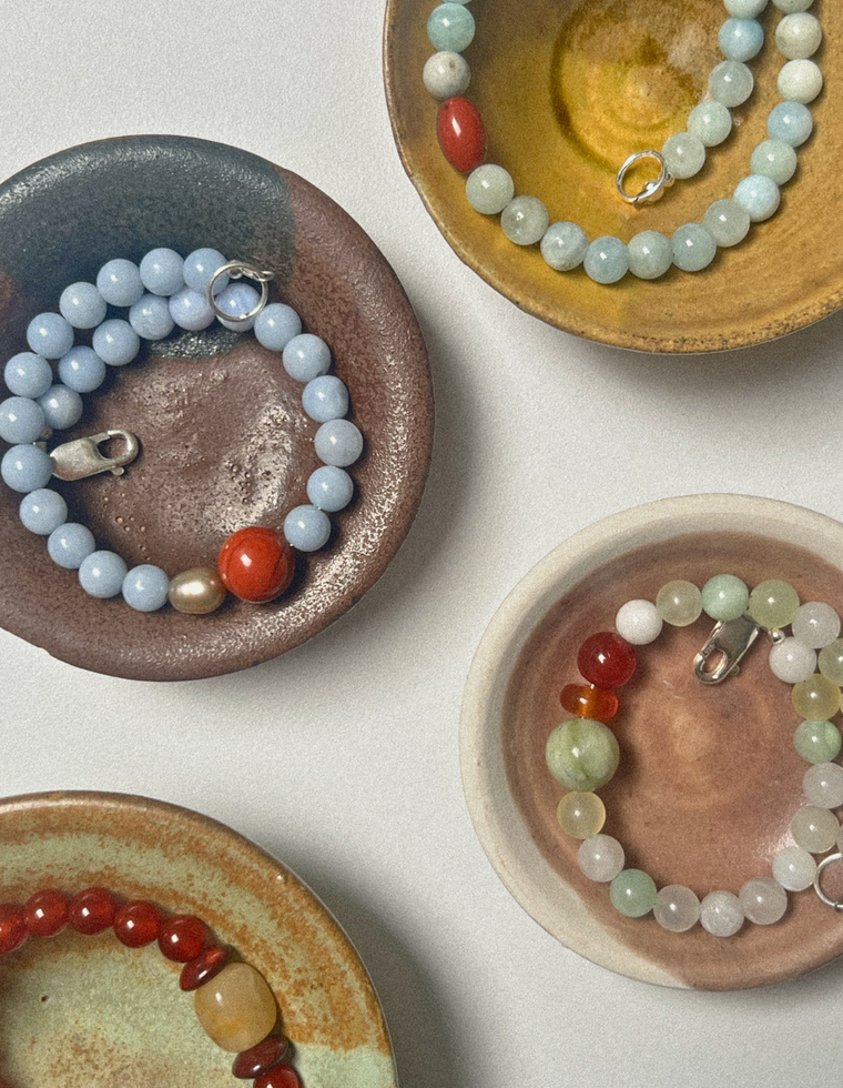 Seravine - Morganite & Red Jasper Anklet