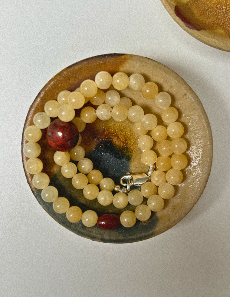 Thoren - Yellow Jade & Jasper Necklace