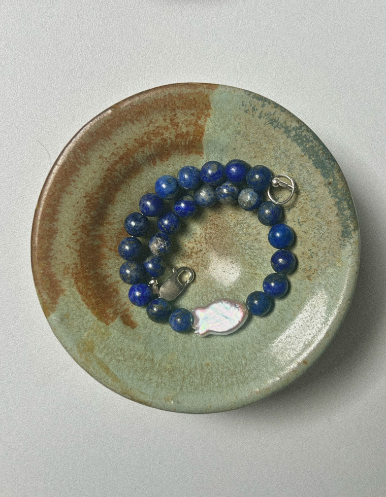 Calyra - Lapis Lazuli & Pearl Bracelet
