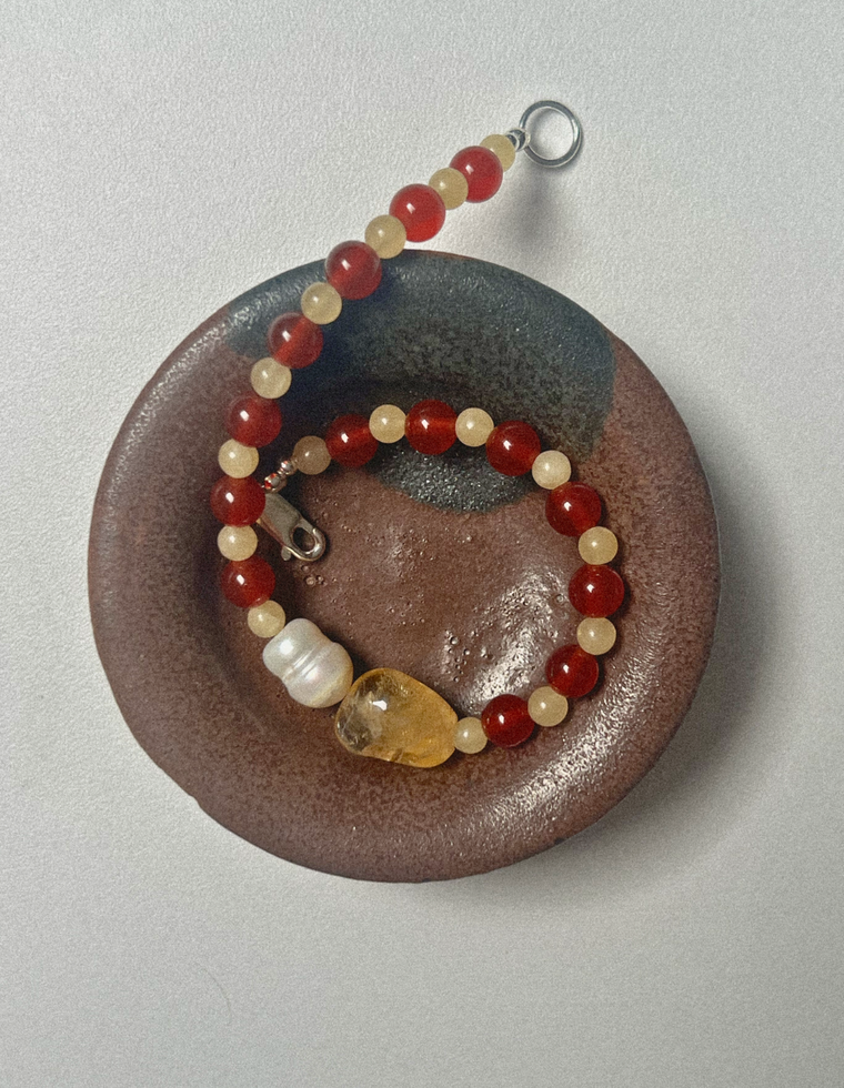 Virelia - Carnelian & Aragonite Bracelet