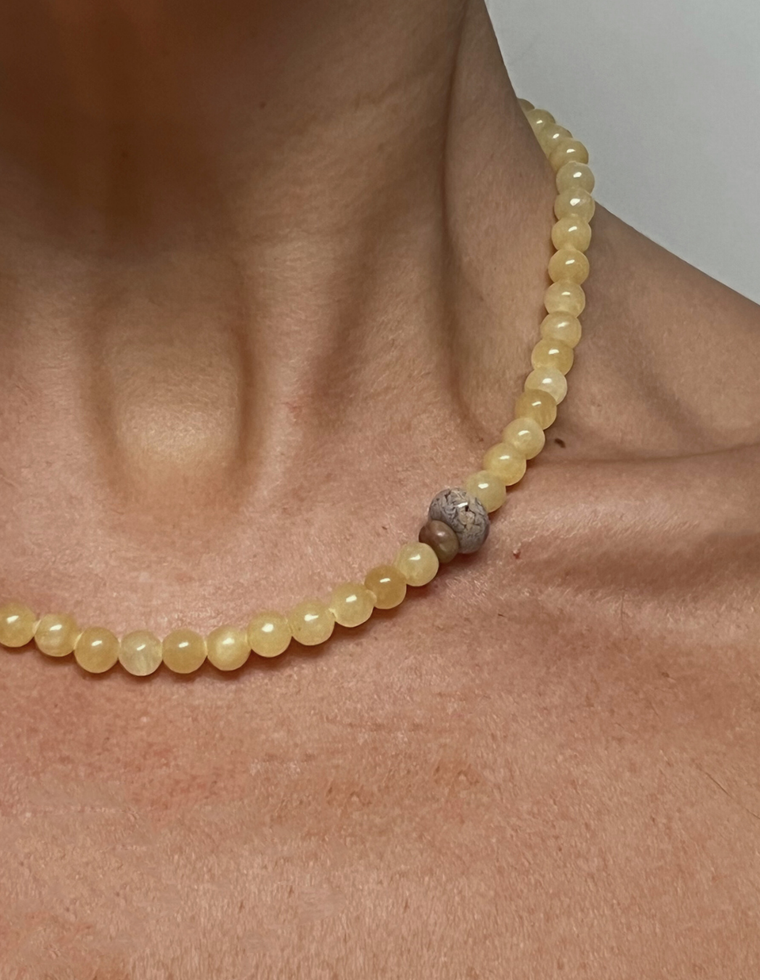 Kalyth - Yellow Jade & Ocean Jasper Necklace