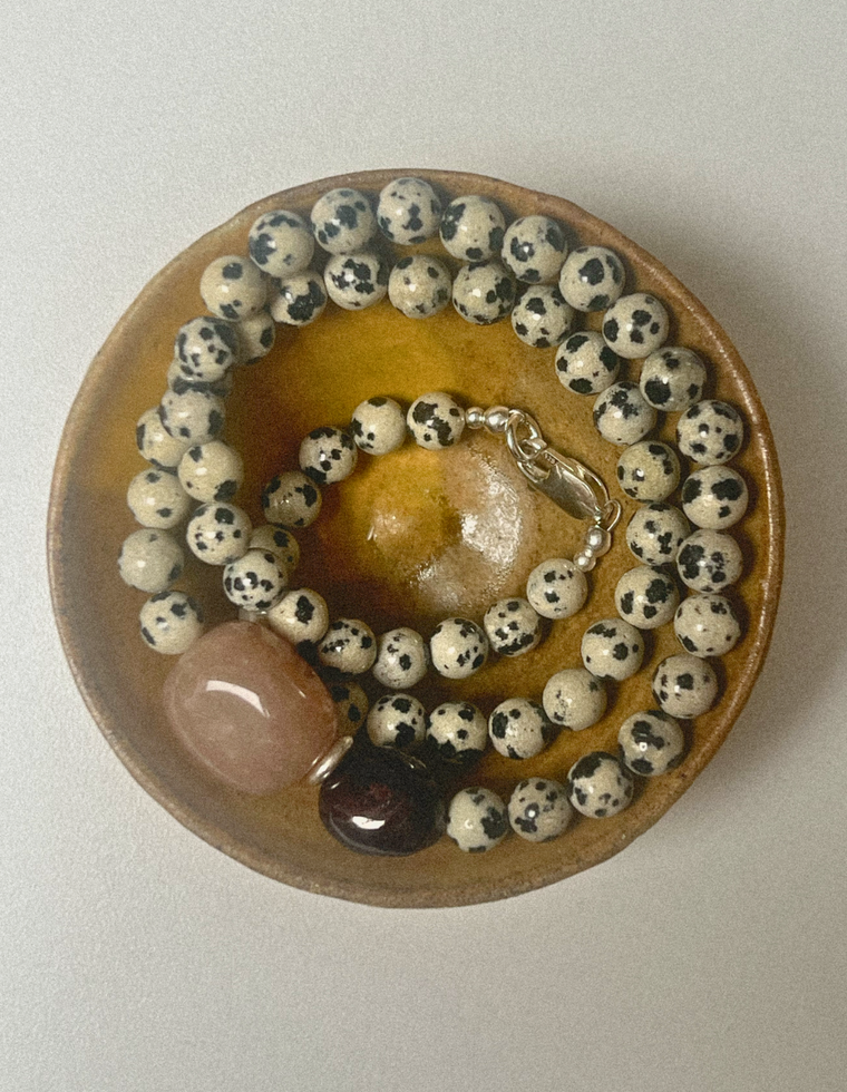 Navith - Dalmatian Jasper & Moonstone Necklace