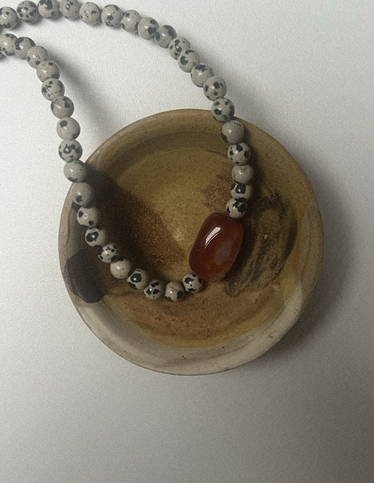 Myrrhael - Dalmatian Jasper & Carnelian Necklace