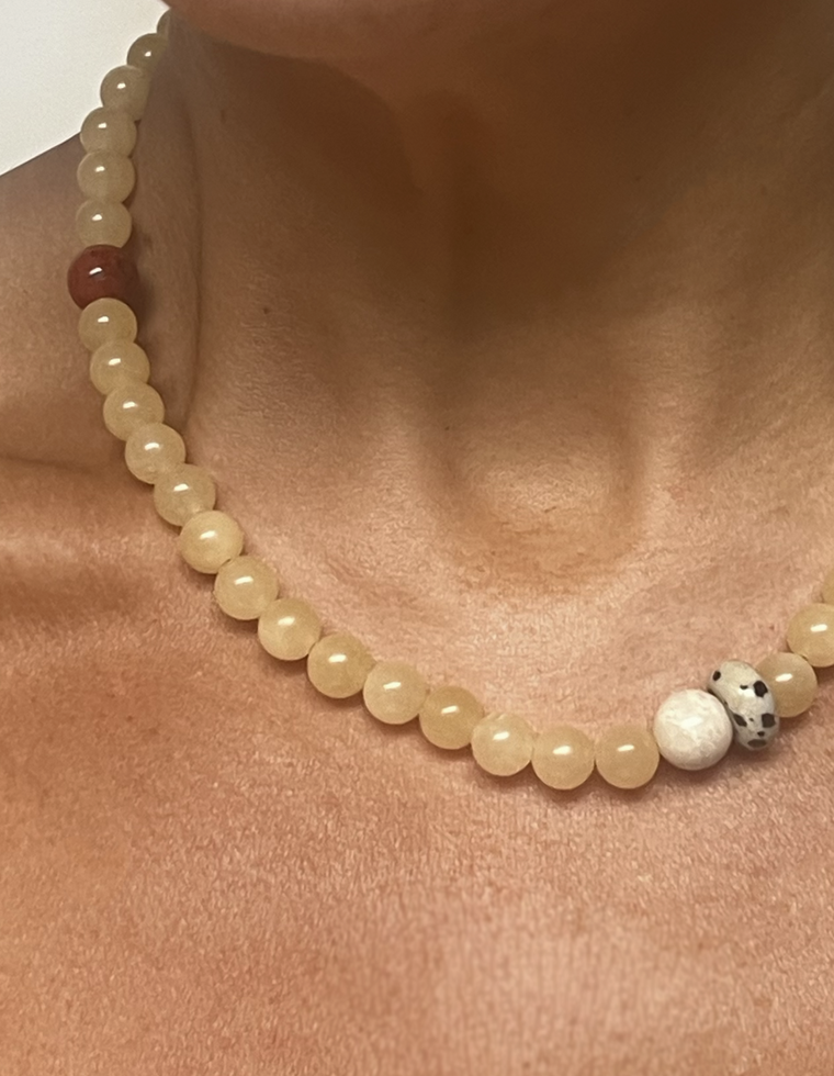 Erythraea - Yellow Jade & Red Jasper Necklace