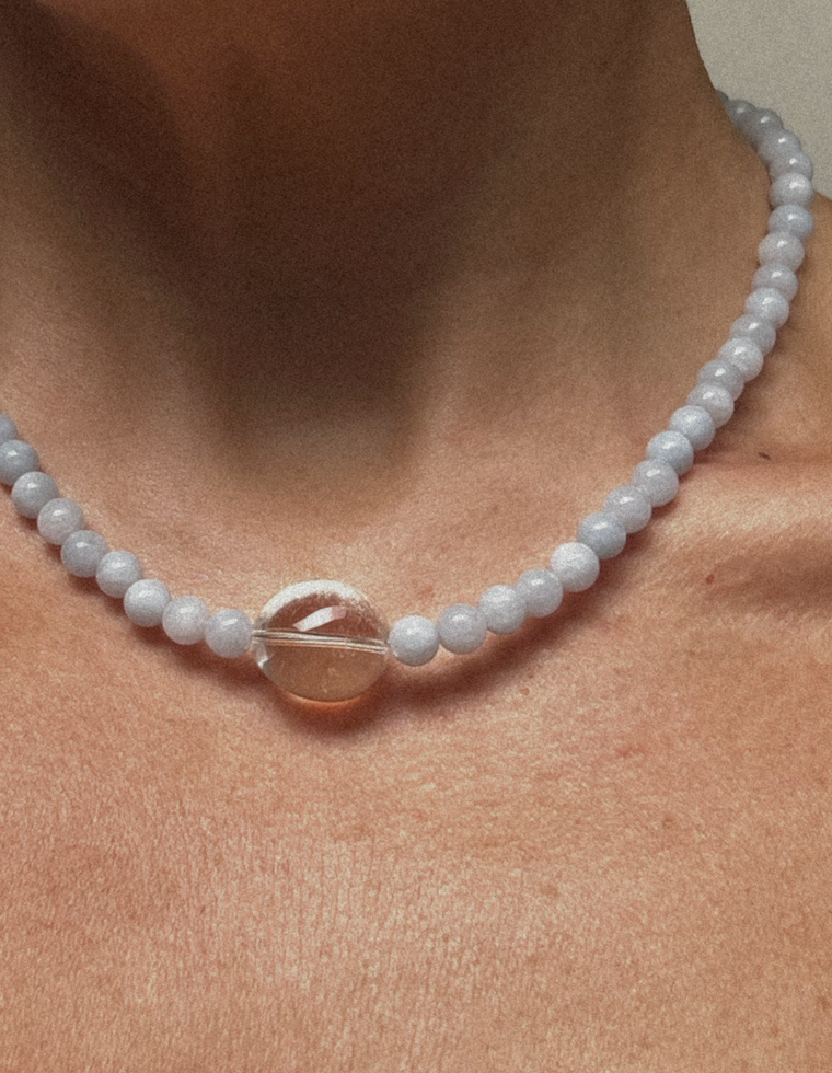 Sylun - Aquamarine & Quartz Necklace