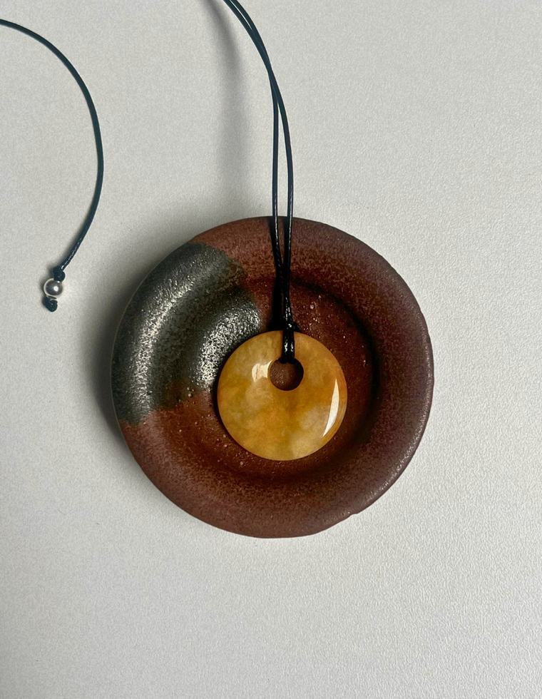 Yellow Topaz Circa Pendant (Golden) by Palm of Feronia, photo 2