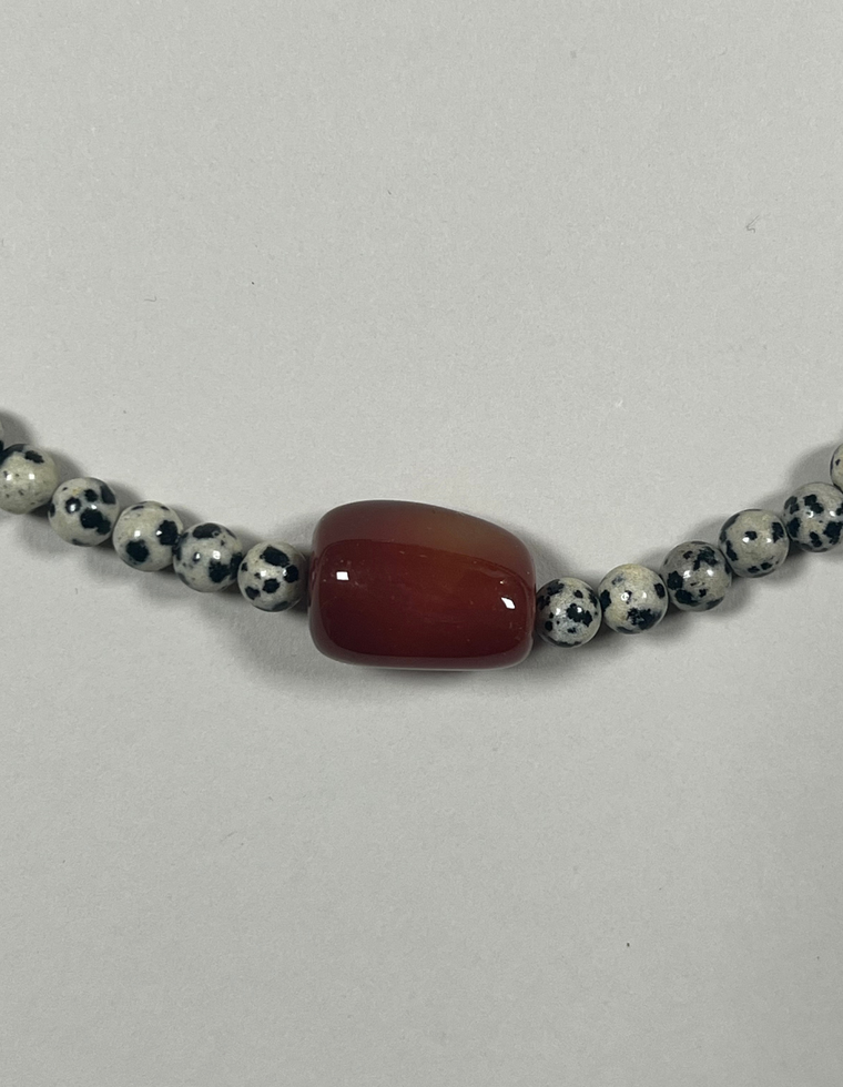 Orin II - Dalmatian Jasper and Carnelian Necklace