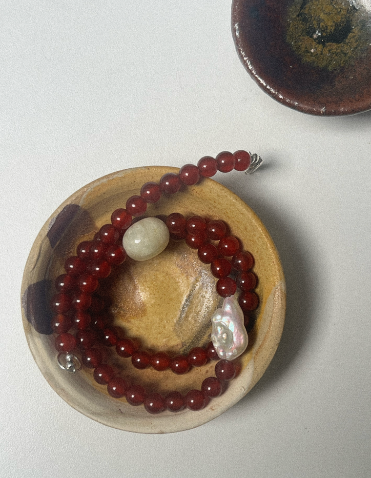 Brivane - Carnelian & Beryl Necklace