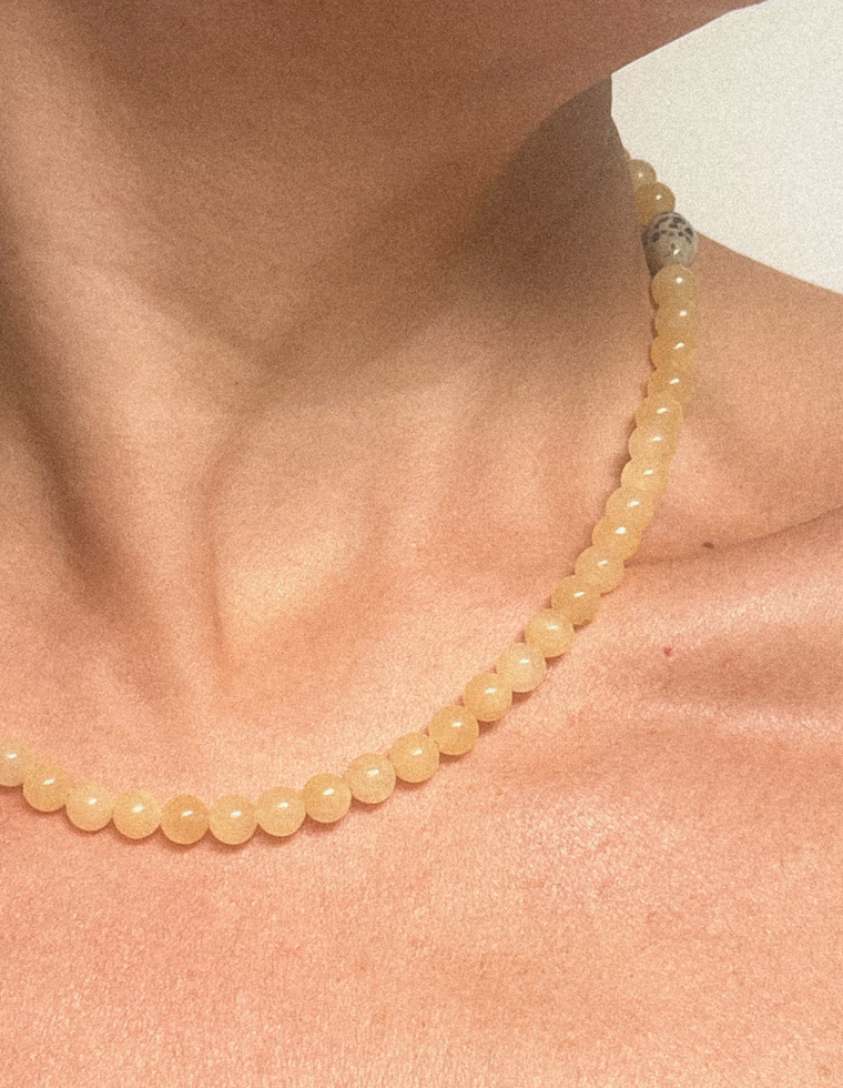 Zarya - Yellow Jade & Pearl Necklace