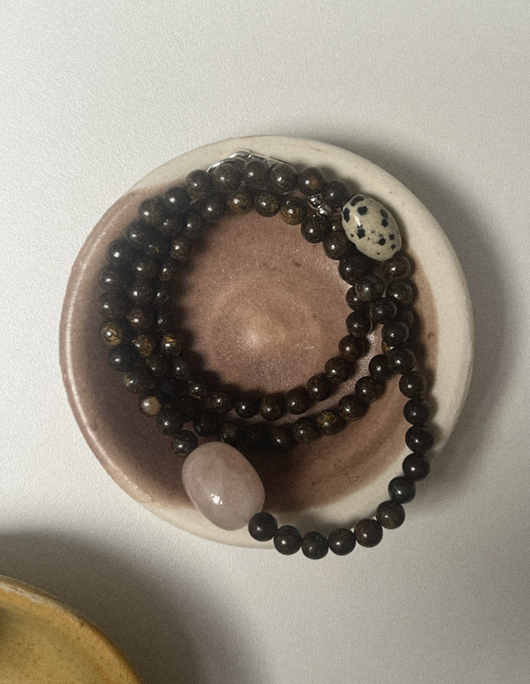 Thyraen - Bronzite & Morganite Necklace