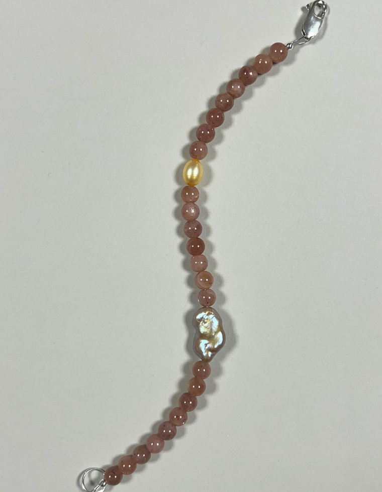 Melora - Sunstone & Pearl Bracelet