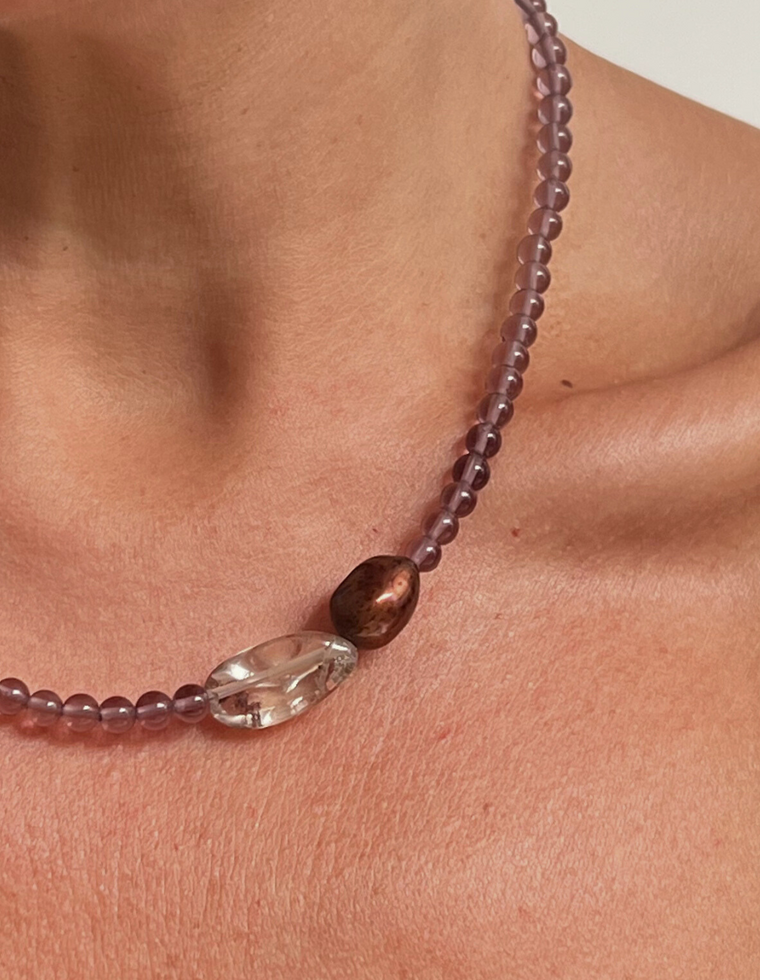 Seliora - Fluorite & Pearl Necklace