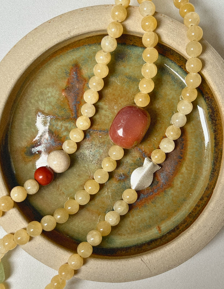 Cylira - Yellow Jade & Mookaite Jasper Necklace